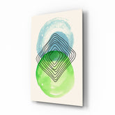 Abstract Circles Glass Wall Art.